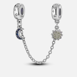 925 Sun & Moon Double Charm For Pandora & Most Other Charm Bracelets-NEW